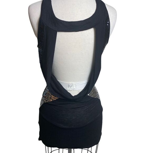 Um Gee USA L top black with sequins backless sleeveless - Picture 5 of 7